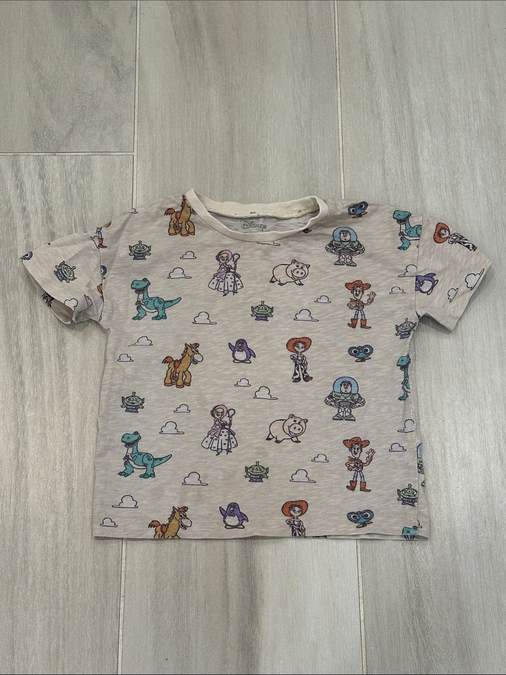 monica + andy 2T Disney Cream Short Sleeve Toy Story Woody Buzz Bullseye Tee